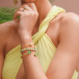 CAROLINE SVEDBOM ARMBÅND GIA STUD LIME COMBO