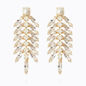CAROLINE SVEDBOM ØREDOBBER FEATHER PEARL CRYSTAL