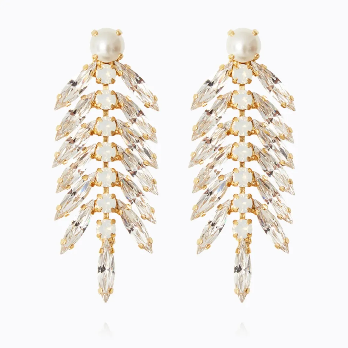 caroline_svedbom_redobber_0-9.webp CAROLINE SVEDBOM ØREDOBBER FEATHER PEARL CRYSTAL
