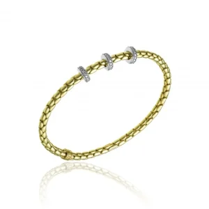 CHIMENTO ARMBÅND STRETCH MED TRE DIAMANTRINGER