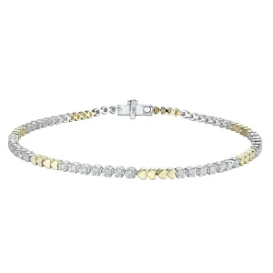 DIAMANTARMBÅND GULT OG HVITTGULL 0,84CT