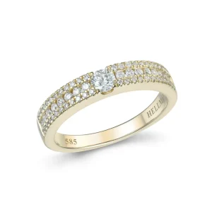 DIAMANTRING ELEGANT GULTGULL 0,50CT