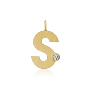 DULONG ANHENG LETTER GULTGULL MED DIAMANT