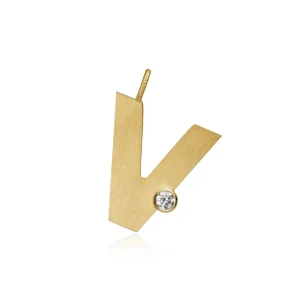 DULONG ANHENG LETTER GULTGULL MED DIAMANT