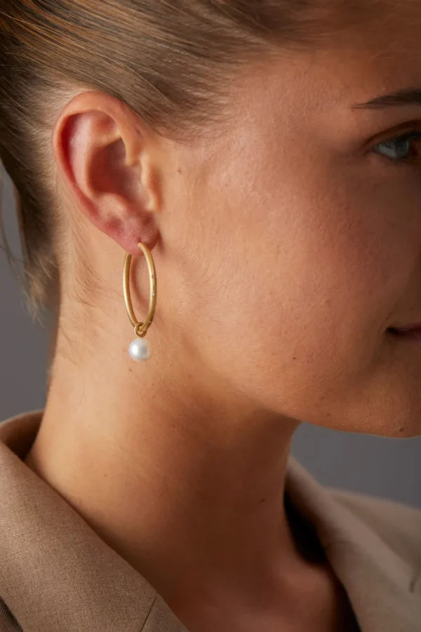 DULONG ØREDOBBER ESME HOOP LARGE MED DIAMANTER