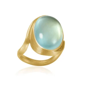 DULONG RING VEGA GULTGULL MED AQUAMARINE