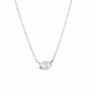 EFVA ATTLING KJEDE LOVE BEAD SØLV ROSA KVARTS