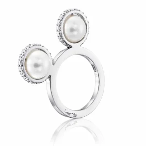 EFVA ATTLING RING DOUBLE DAY PEARLS & STARS HVITTGULL