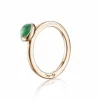 EFVA ATTLING RING LOVE BEAD GRØNN AGAT GULL