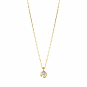 GEORG JENSEN ENSTENS HALSSKJEDE MERCY GULTGULL 0,10CT
