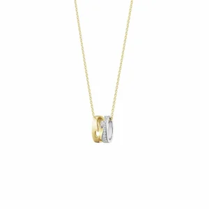 GEORG JENSEN HALSSMYKKE FUSION GULL MED DIAMANTER