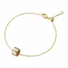 GEORG JENSEN KJEDE ARMBÅND FUSION HVITT/ROSE/GULTGULL MED DIAMANTER