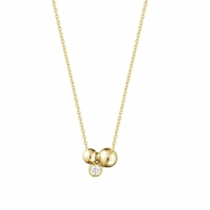 GEORG JENSEN KJEDE MED ANHENG MOONLIGHT GRAPES GULTGULL MED DIAMANT