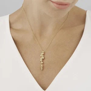 GEORG JENSEN KJEDE MED ANHENG MOONLIGHT GRAPES GULTGULL MED DIAMANTER