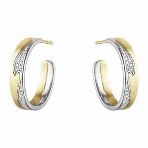 GEORG JENSEN ØREDOBBER FUSION GULL MED DIAMANTER STORE