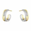 GEORG JENSEN ØREDOBBER FUSION GULL MED DIAMANTER