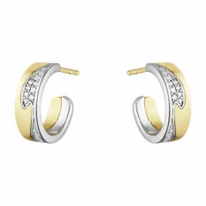 GEORG JENSEN ØREDOBBER FUSION GULL MED DIAMANTER