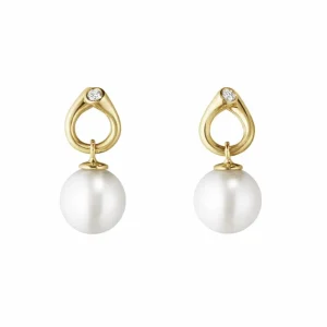 GEORG JENSEN ØREDOBBER MAGIC MED PERLER OG DIAMANTER