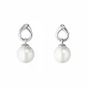 GEORG JENSEN ØREDOBBER MAGIC MED PERLER OG DIAMANTER HVITTGULL
