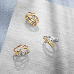 GEORG JENSEN RING DOBBEL MAGIC HVITTGULL