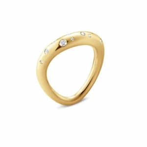 GEORG JENSEN RING OFFSPRING GULTGULL MED DIAMANTER