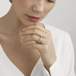 GEORG JENSEN RING OFFSPRING GULTGULL MED DIAMANTER