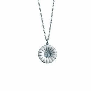 GEORG JENSEN SMYKKE DAISY SØLV OG HVIT EMALJE 18MM