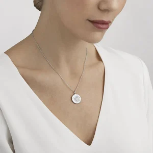 GEORG JENSEN SMYKKE DAISY SØLV OG HVIT EMALJE 18MM