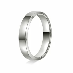 GIFTERING HELLMAN HVITTGULL 4MM FLAT MED SKRÅKANT