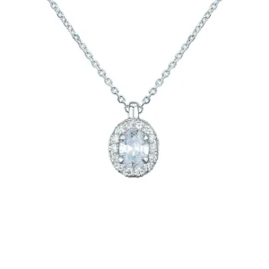 HALSSMYKKE MED DIAMANT OVAL OG BRILLIANTCUT 0,52CT MED KJEDE