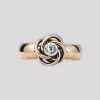 HELLMAN VINTAGE RING MED KNUTE OG DIAMANT