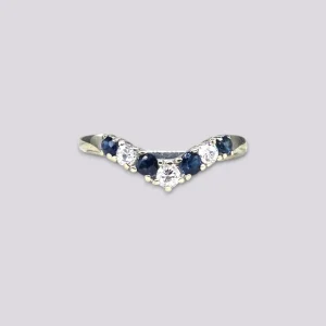 HELLMAN VINTAGE RING MED SAFIRER OG DIAMANTER
