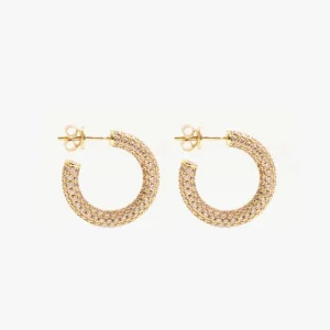 IZABEL DISPLAY HOOPS COLORFUL GOLDPLATED BEIGE