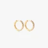 IZABEL DISPLAY HOOPS MINI GOLDPLATED WHITE