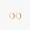 IZABEL DISPLAY HOOPS MINI GOLDPLATED PINK