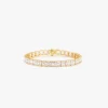 IZABEL DISPLAY TENNIS ARMBÅND THICK SQUARE GOLDPLATED WHITE