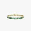 IZABEL DISPLAY TENNIS ARMBÅND THICK SQUARE GOLDPLATED GREEN