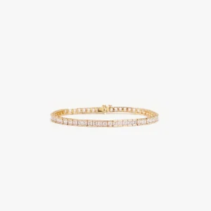 IZABEL DISPLAY TENNIS ARMBÅND SQUARE GOLDPLATED WHITE