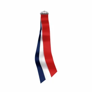 17. MAI SLØYFE FILIGRAN KRONE OKSIDERT SØLV