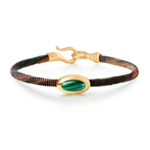 OLE LYNGGAARD ARMBÅND LIFE MED MALAKITT 4,5MM GULTGULL