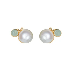 OLE LYNGGAARD ØREDOBBER BOHO STOR AQUAMARINE