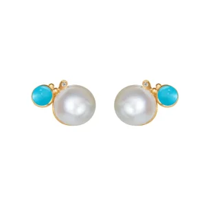 OLE LYNGGAARD ØREDOBBER BOHO STOR TURQUOISE