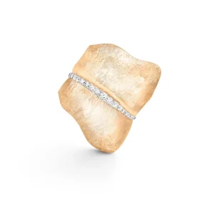 OLE LYNGGAARD RING LEAVES BRED MED DIAMANTER