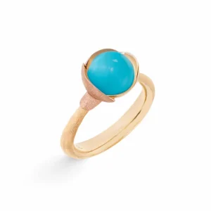 OLE LYNGGAARD RING LOTUS STR 1 TURQUOISE