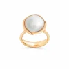 OLE LYNGGAARD RING LOTUS STR 3 SEA PEARL