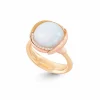 OLE LYNGGAARD RING LOTUS STR 3 OPAL