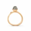 OLE LYNGGAARD RING LOTUS MINI GRÅ MÅNESTEN