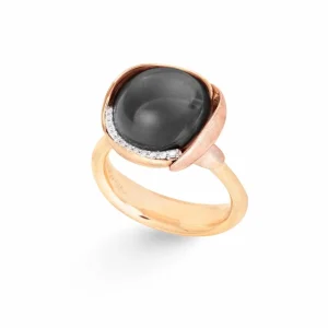 OLE LYNGGAARD RING LOTUS STR 3 GRÅ MÅNESTEN