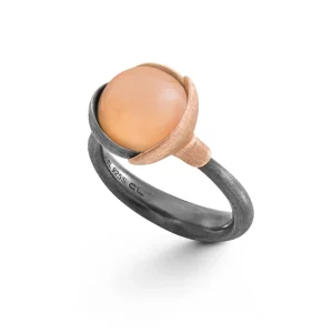 OLE LYNGGAARD RING LOTUS STR 2 BLUSH MÅNESTEN SØLV