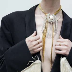PEARL OCTOPUSS.Y KJEDE FRINGE BOLO TIE